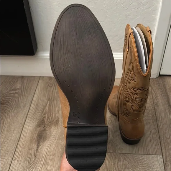 Altar'd State Tan Western Boots with Distressed Leather - Picture 5 of 5